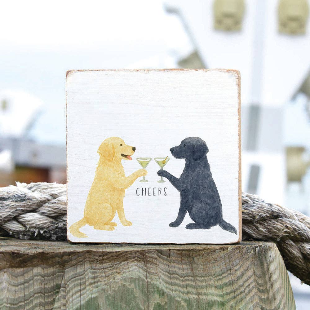 Dog Cheers Block Sign
