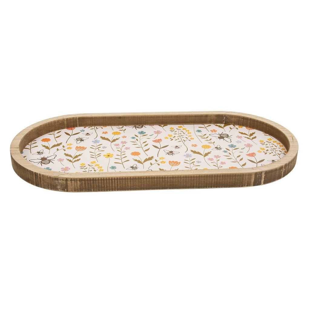 Bee Flower Oval Tray