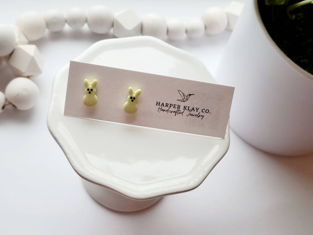 The Bunny Studs- Polymer Clay Easter Studs