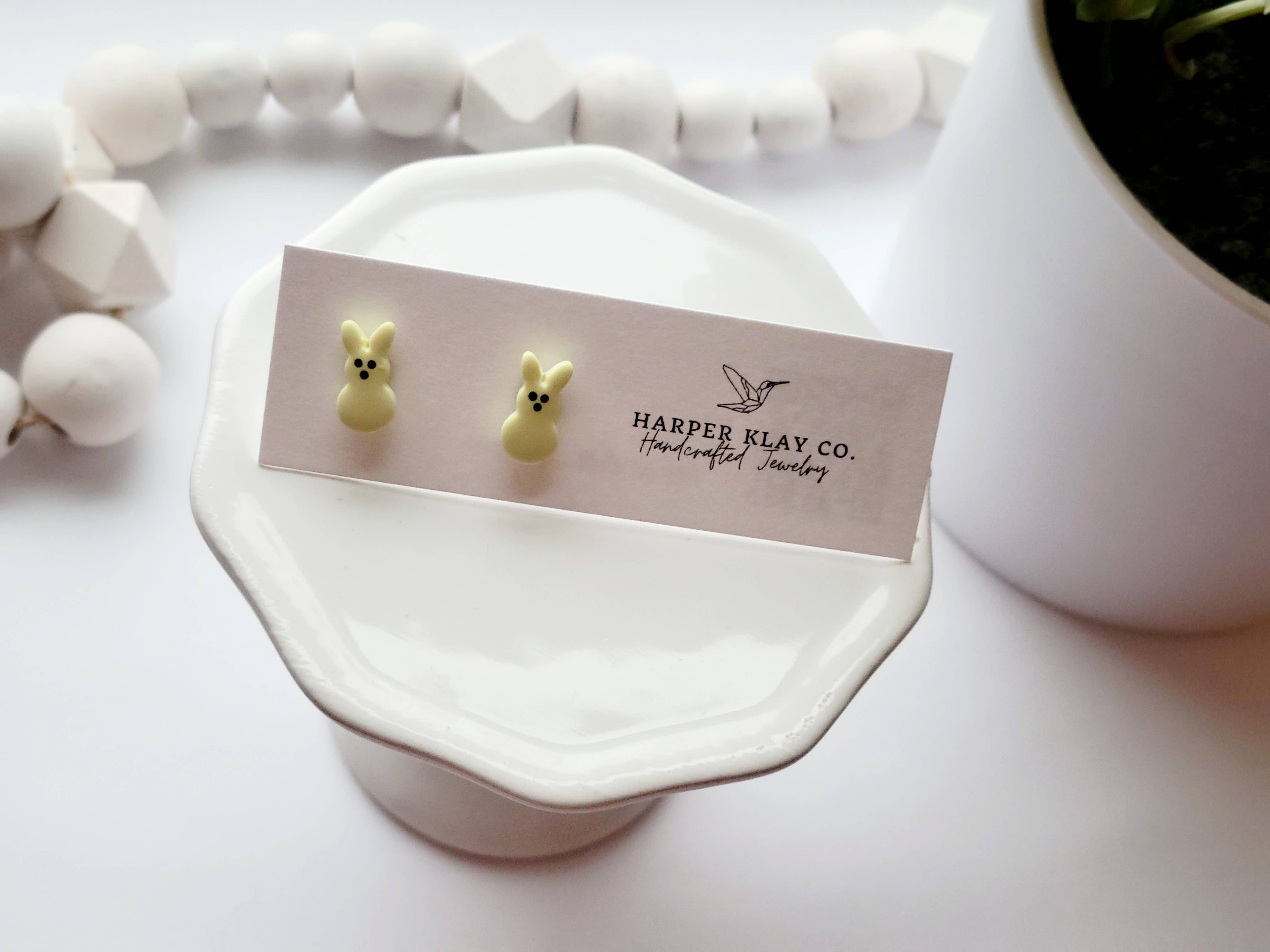 The Bunny Studs- Polymer Clay Easter Studs