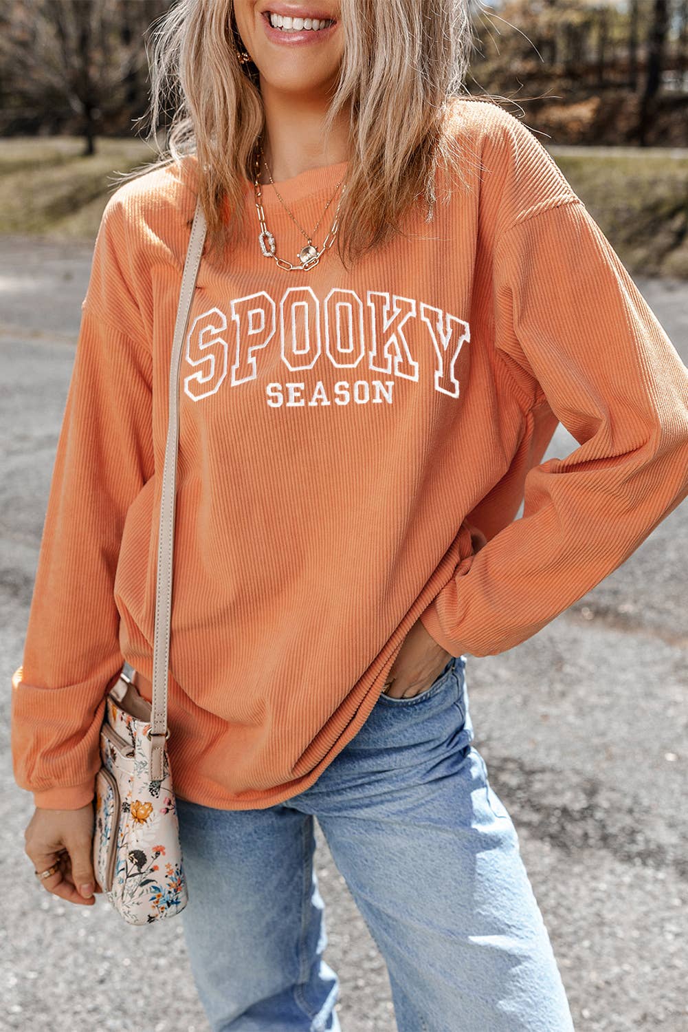 SPOOKY SEASON Embroidered Halloween Graphic Sweatshirt