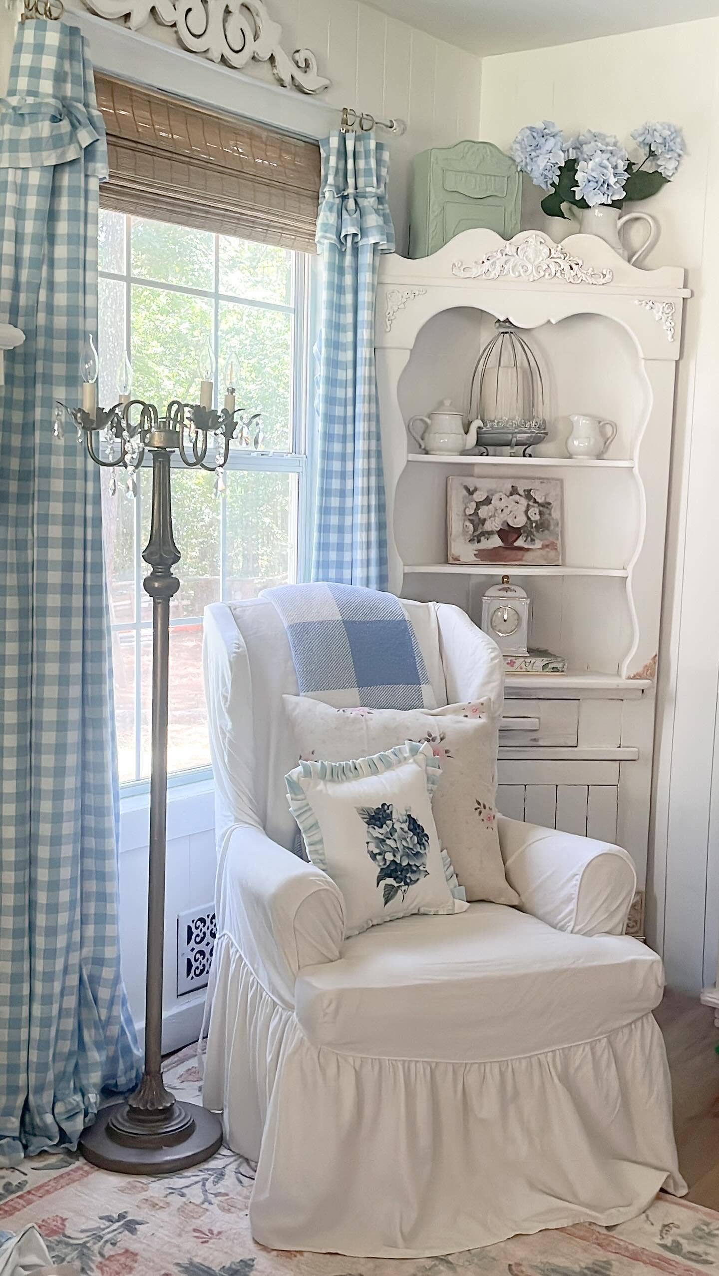 Annie Blue Buffalo Check Woven Throw 50x60