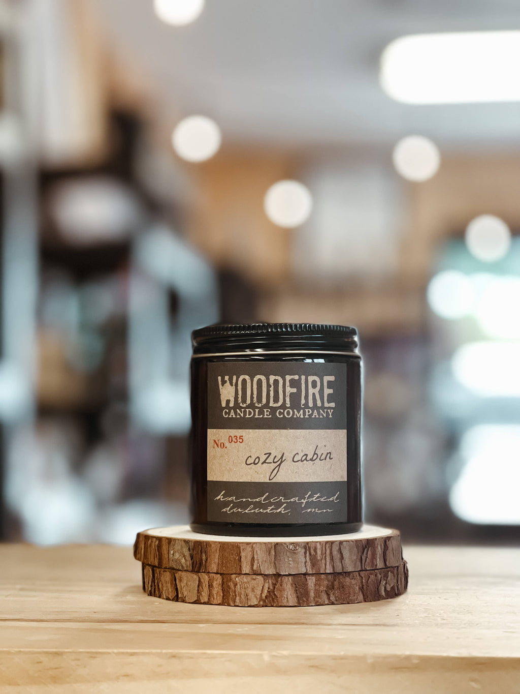 Mini Amber Wood Wick Soy Candle - Salted Caramel Honeycrisp