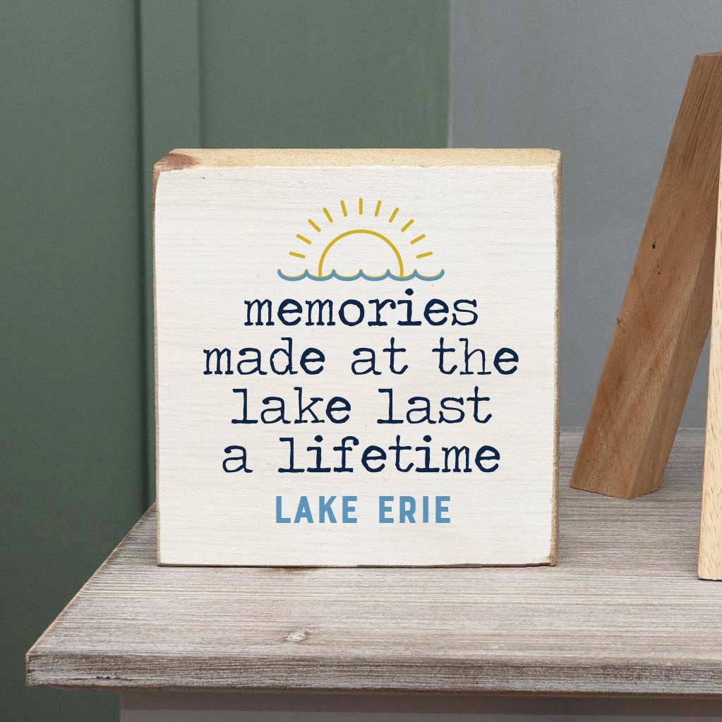 Memories Made At The Lake Personalized Block Sign