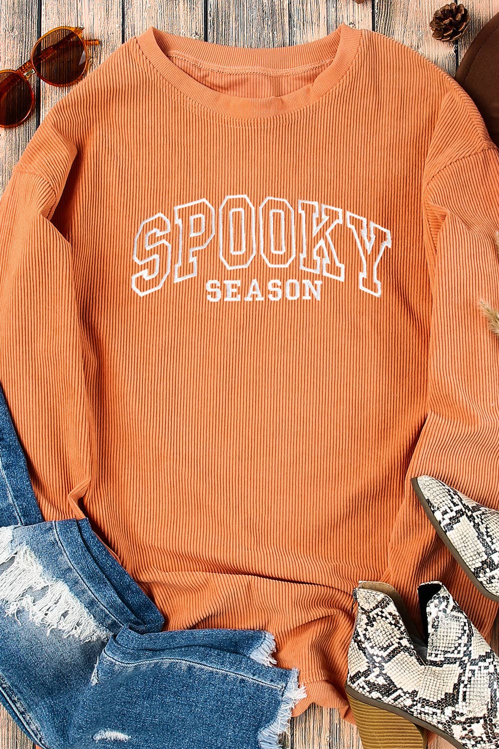 SPOOKY SEASON Embroidered Halloween Graphic Sweatshirt