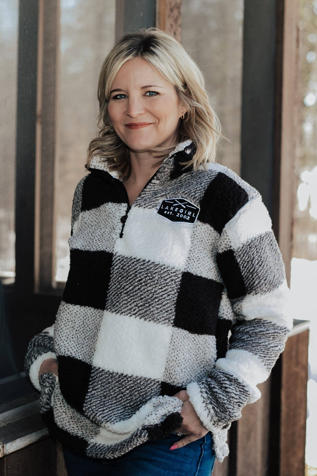 Buffalo Plaid Sherpa Quarter Zip