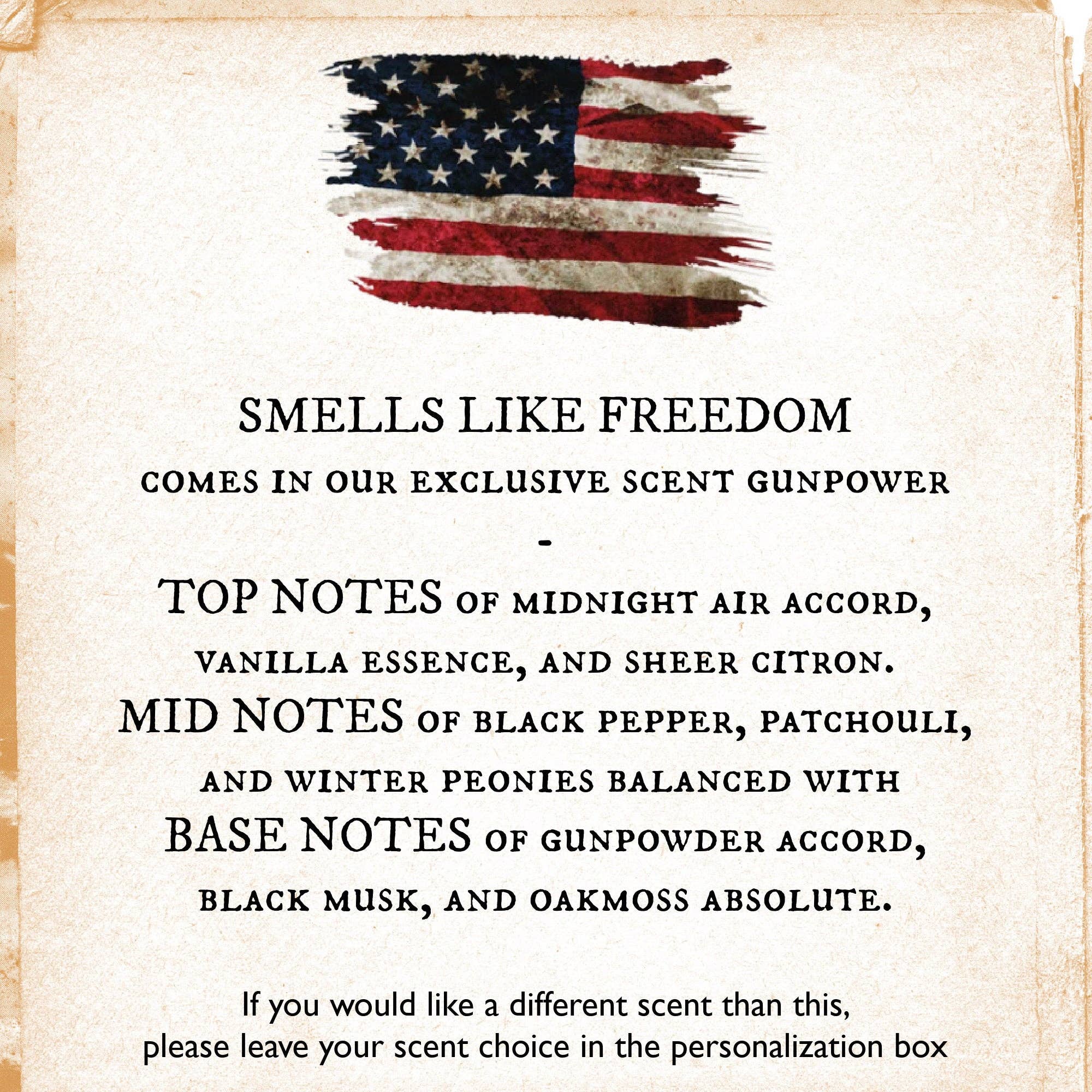 Smells Like Freedom Soy Candle / 4th of July / Military Gift
