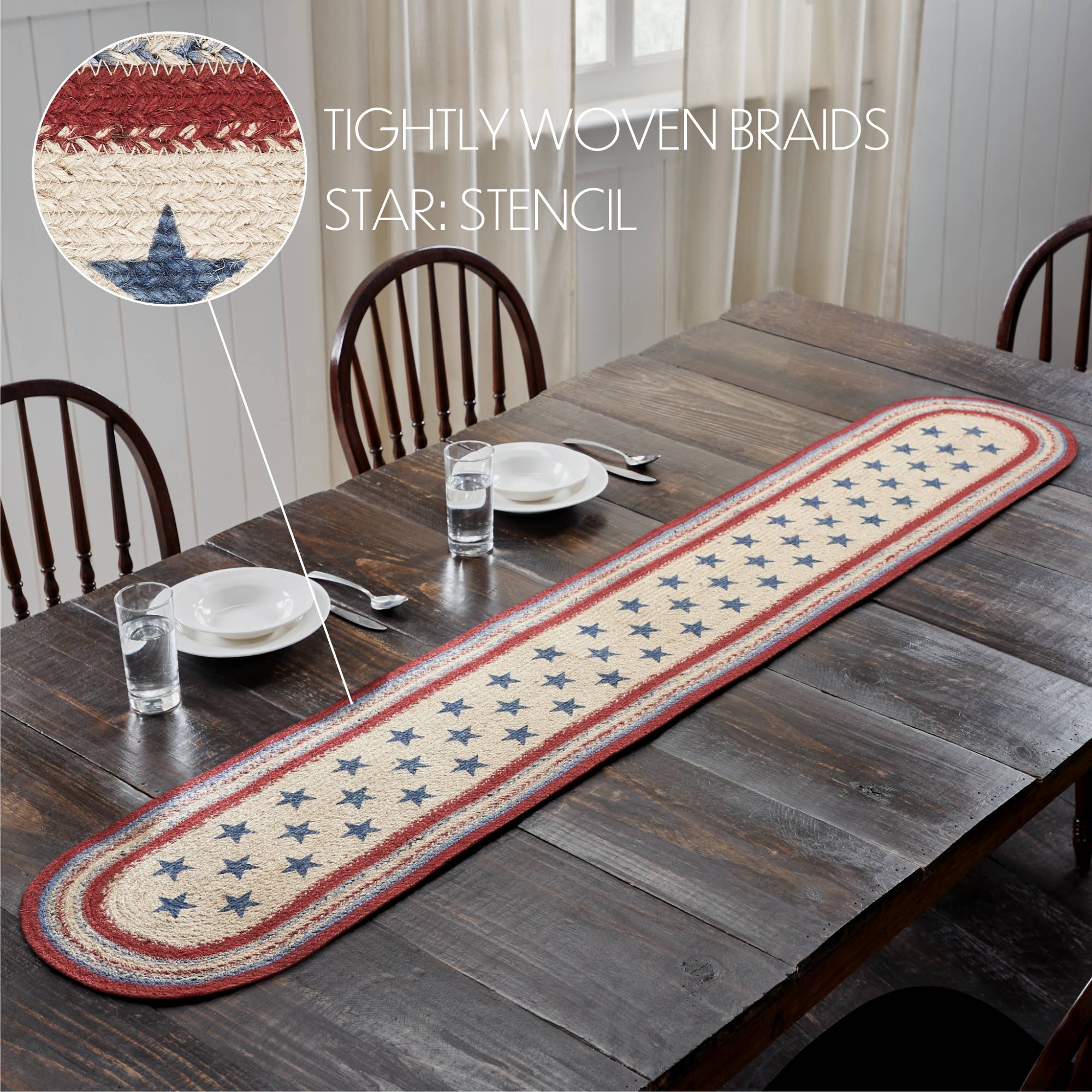 Celebration Jute Oval Table Runner 13x72