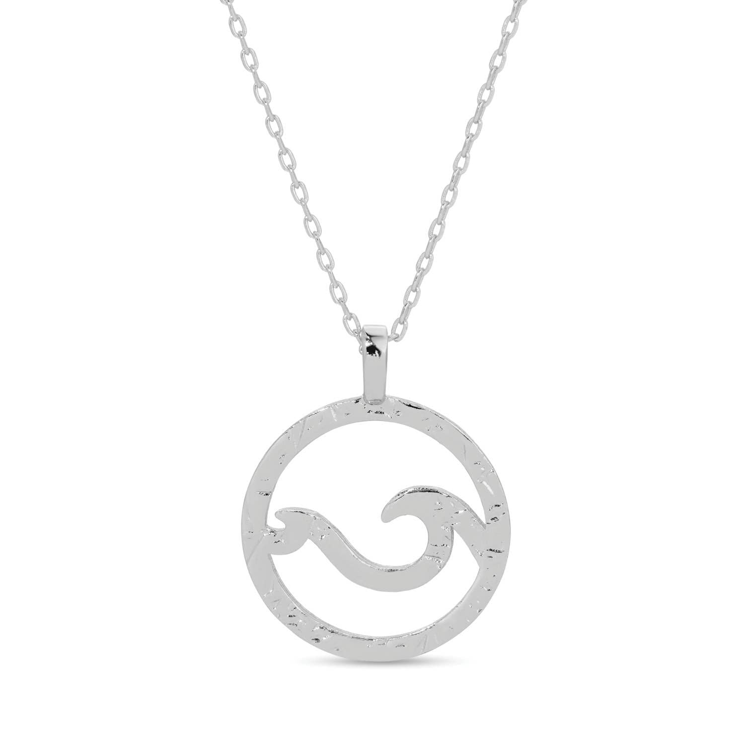 Sale - Double Wave Pendant Necklace