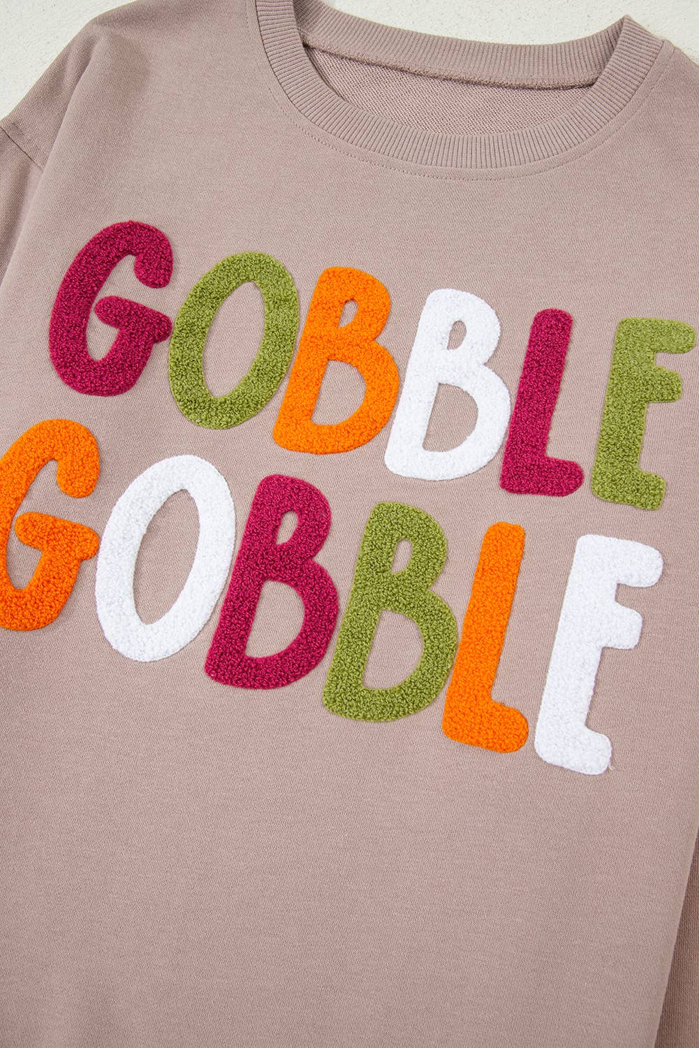 LDC GOBBLE Letter Graphic Thanksgiving Shift Sweatshirt