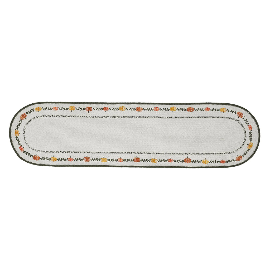 Fall Harvest Pumpkin Stencil Table Runner 12x48 Farmhouse