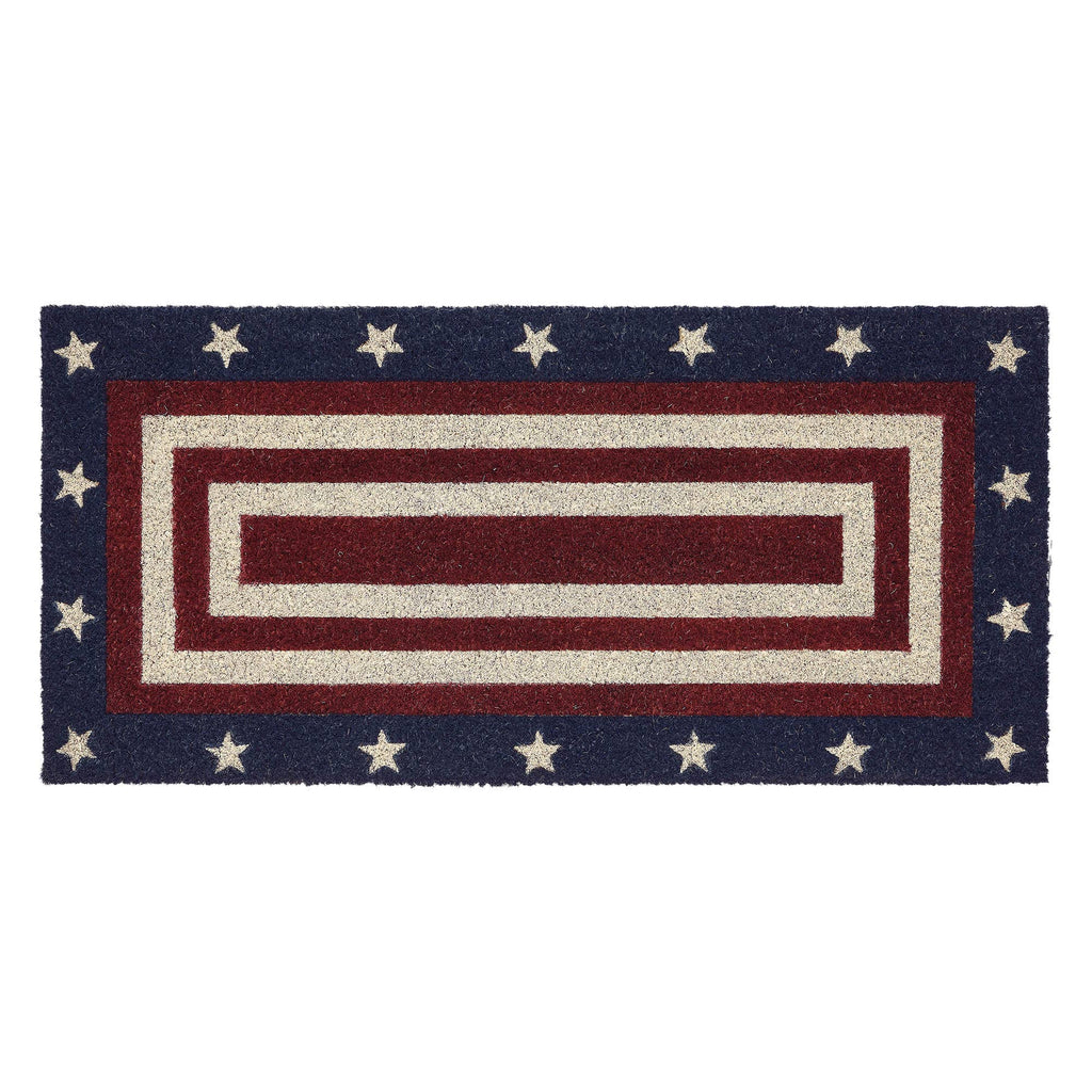 Americana Coir Entry Rug 17x36 Stars & Stripes