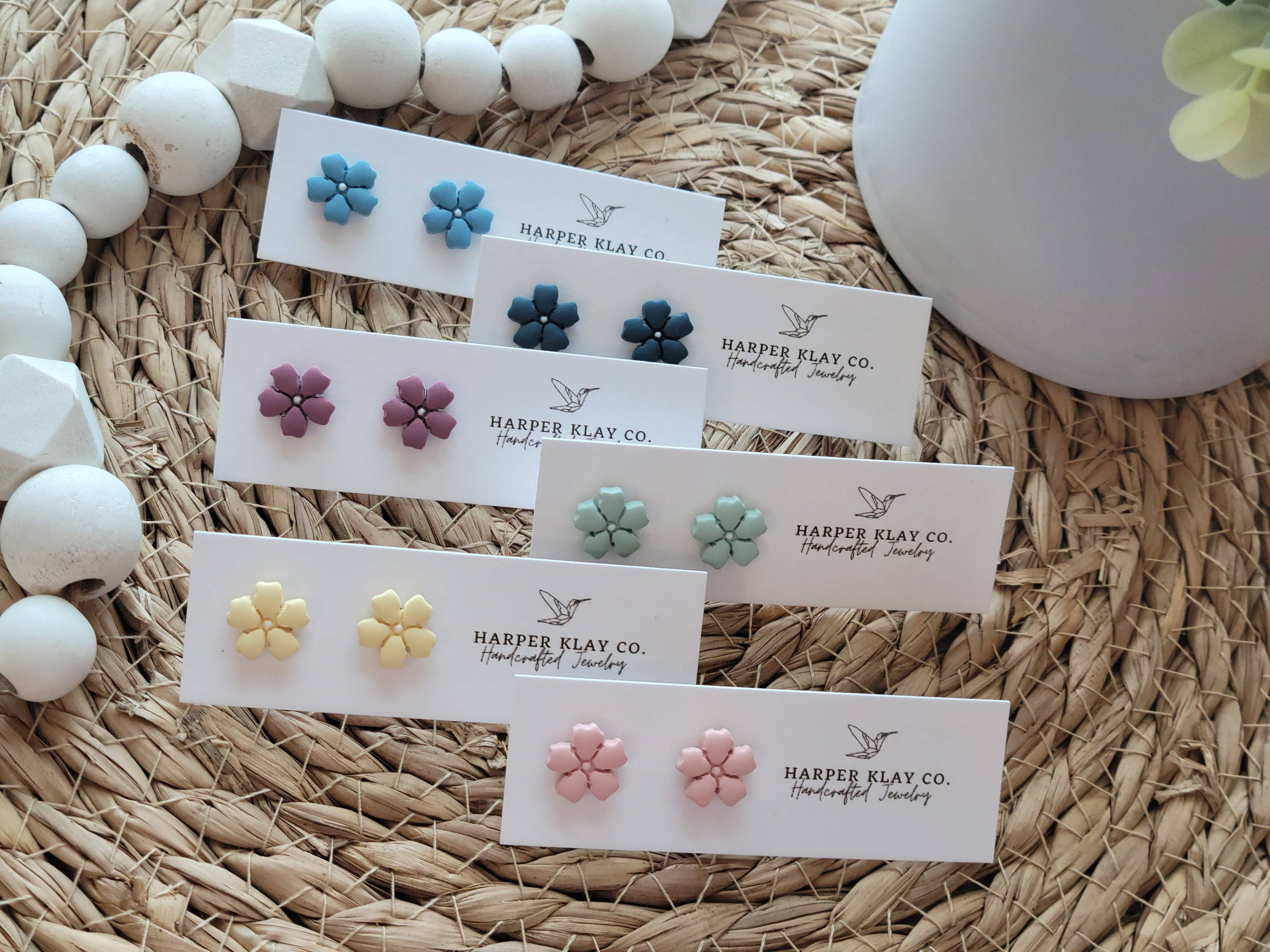 The Flower Studs- Polymer Clay Stud Earrings
