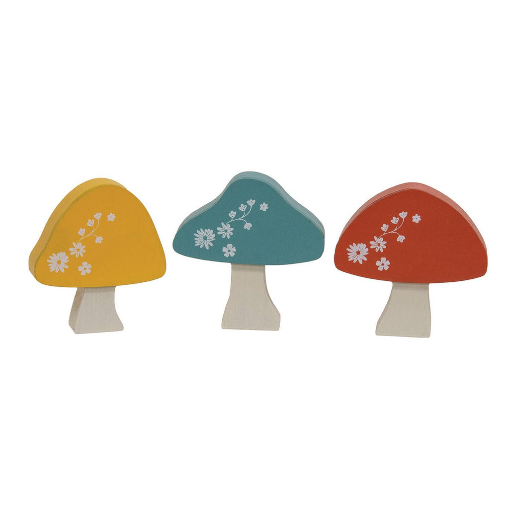 3/Set - Mini Chunky Floral Mushroom Sitters