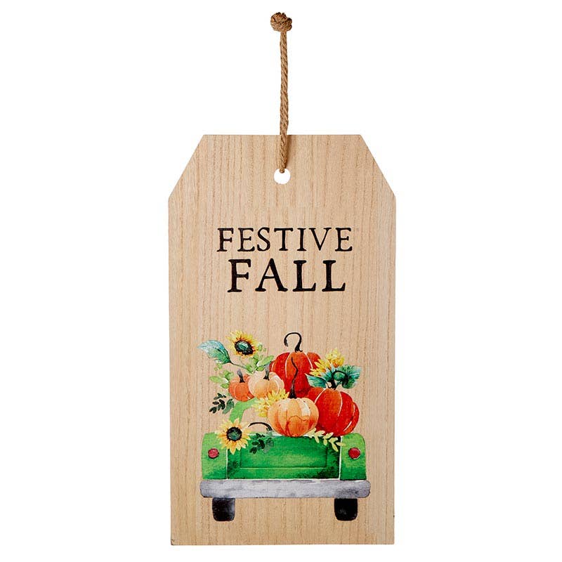 Fall Festive Wooden Door Tag Sign
