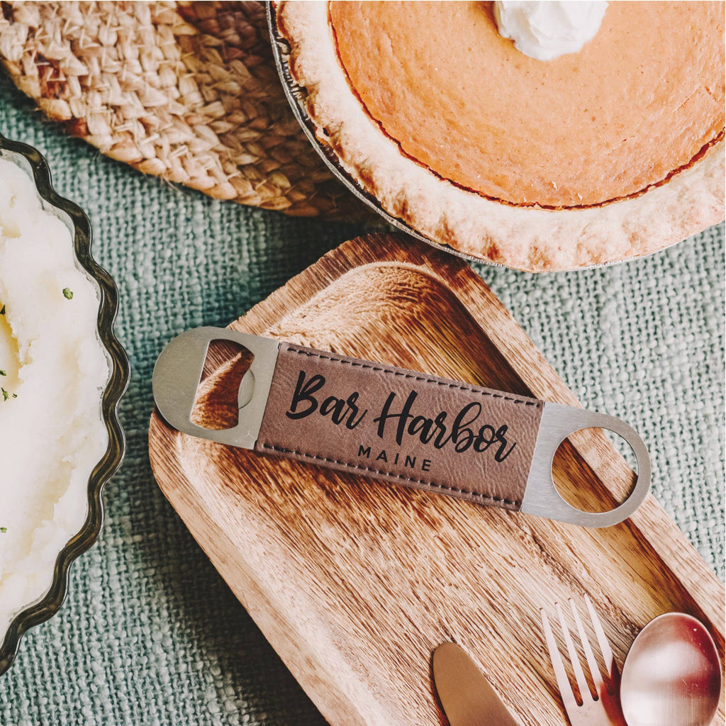 Custom Lake Name Bottle Opener - Leatherette