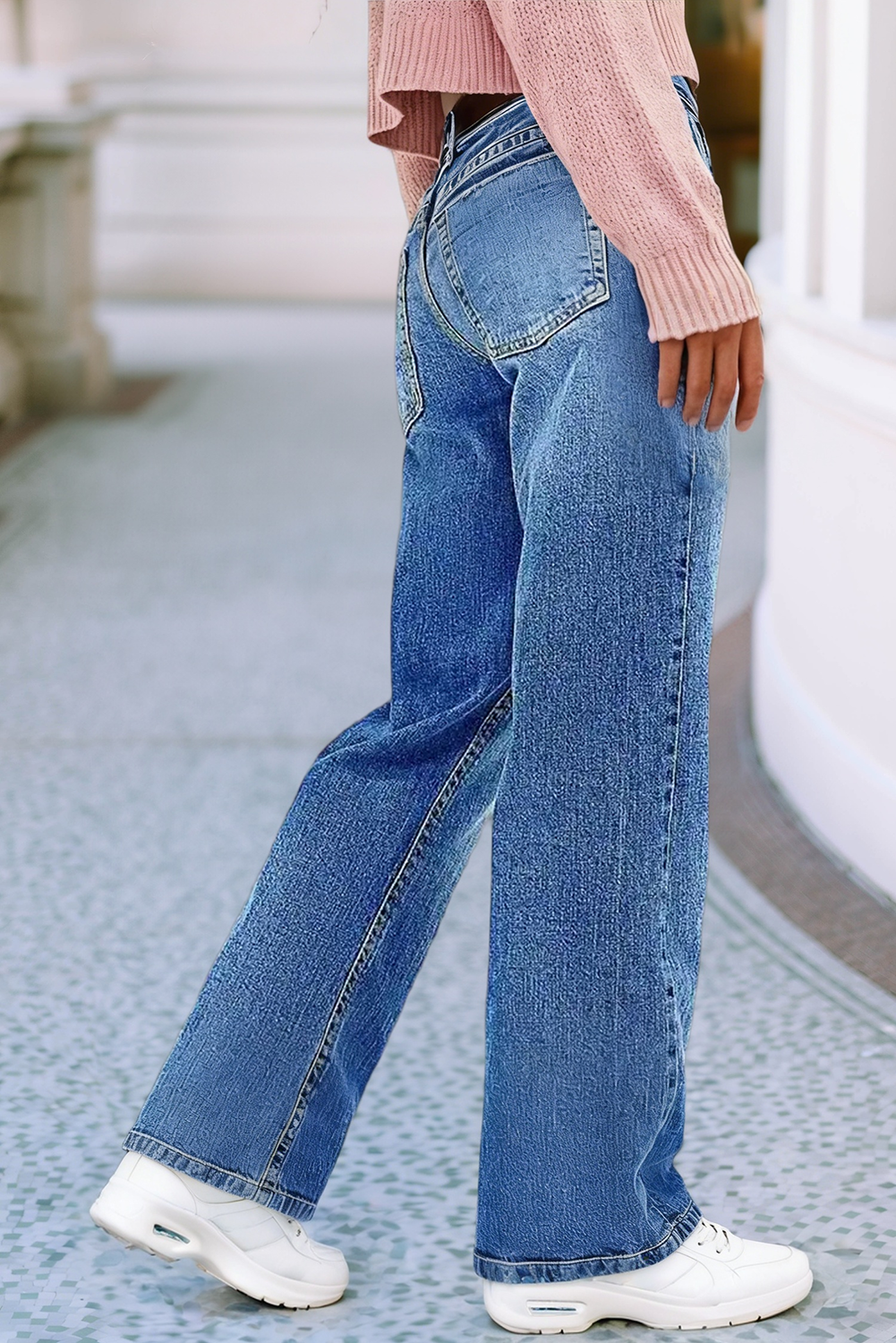LDC Washed Straight Leg Slim Jeans