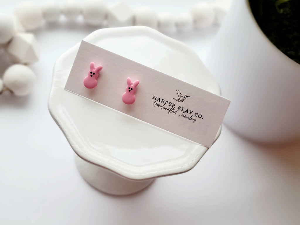 The Bunny Studs- Polymer Clay Easter Studs